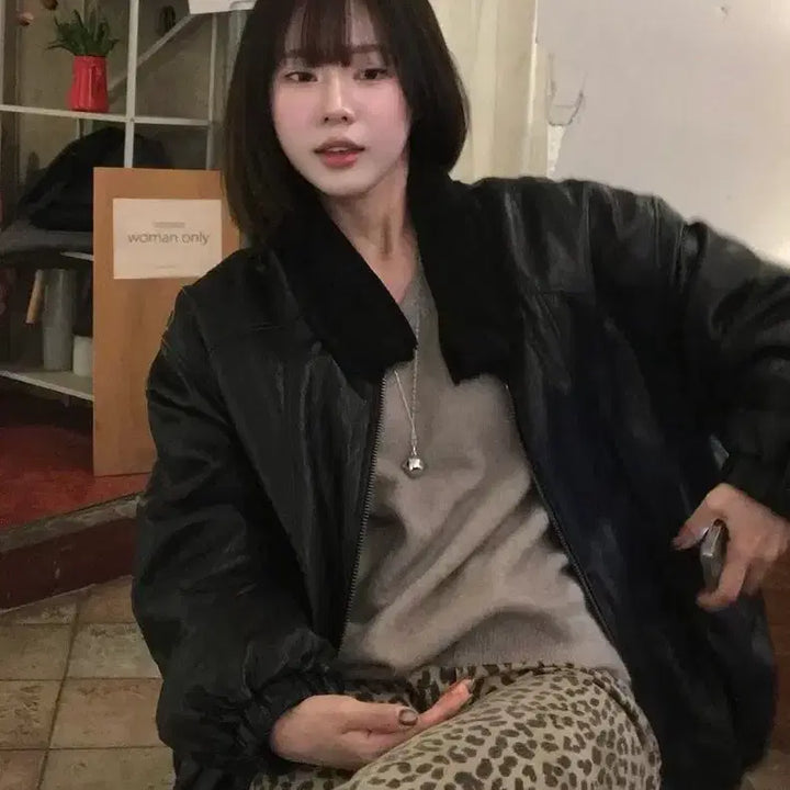 [BUNJANG] ORE Leopard Pants Charcoal / ORE오어 레오파드 팬츠 차콜