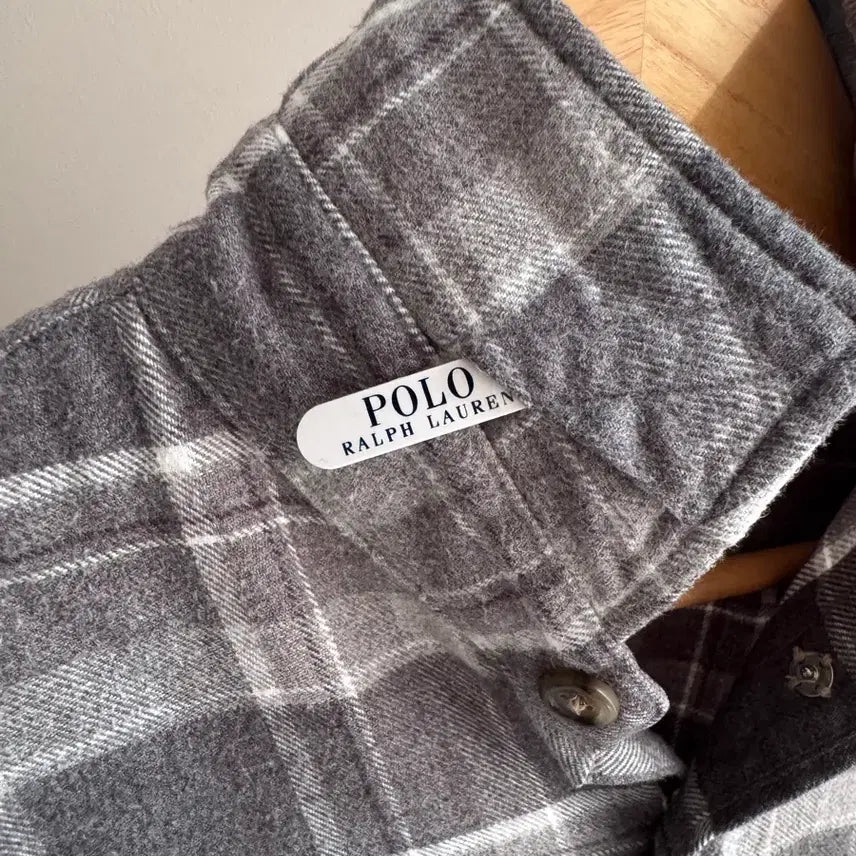 [SOLD OUT] 폴로 플란넬 셔츠 그레이체크 클래식핏 S