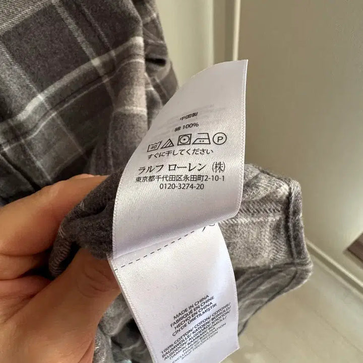 [SOLD OUT] 폴로 플란넬 셔츠 그레이체크 클래식핏 S