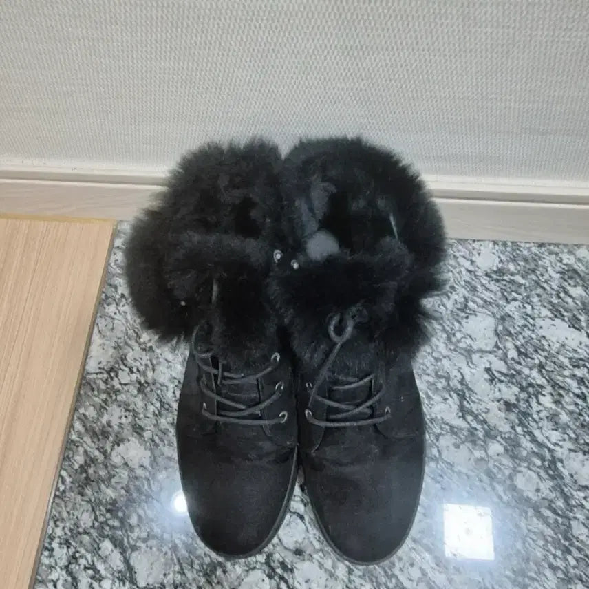 [BUNJANG] Shoopen Black Suede Boots / 블랙 털 슈펜 스웨이드 부츠 워커 250