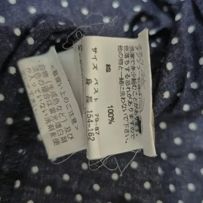 [BUNJANG] Hanamoto Vintage Navy Dot Crochet Blouse / 일본빈티지 하나모토 네이비 도트 크로쉐 블라우스