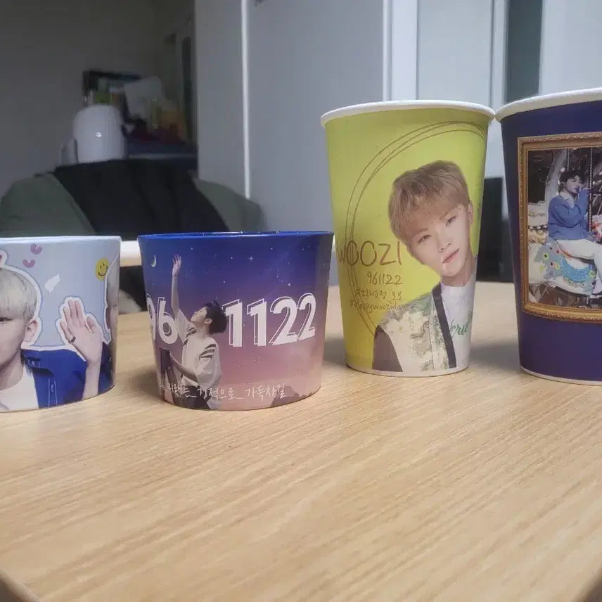 [BUNJANG] SEVENTEEN Woozi Birthday Cafe Cup & Cup Holder Bundle Set / 세븐틴 우지 생일카페 컵2 +컵홀더2 (일괄)