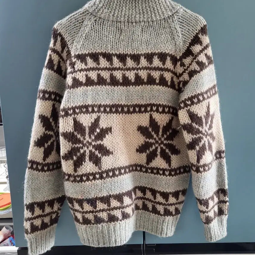 [BUNJANG] Wool 100% Cowichan Sweater / 울100% 두꺼운 코위찬 95사이즈