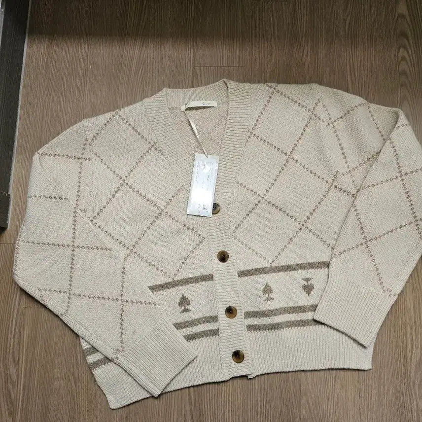 [BUNJANG] ZICOT Argyle Knit Cardigan / 지컷 니트 가디건