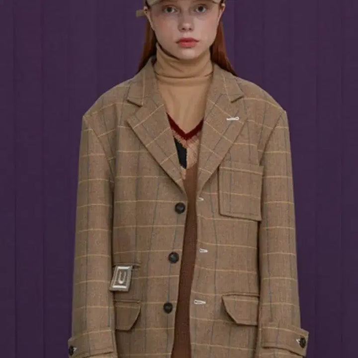 [BUNJANG] Anonlloyd Oversized Check Pattern Jacket / 어놀로이드 오버핏 체크 패턴 자켓