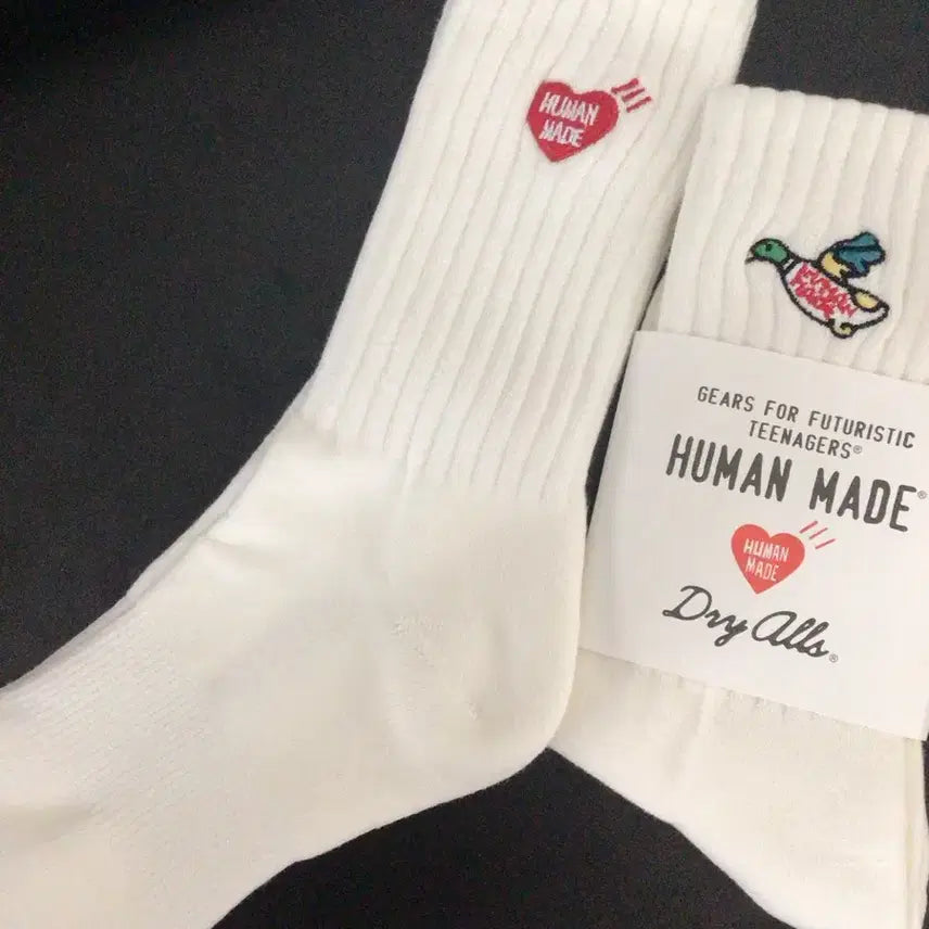 [BUNJANG] Human Made Socks Set (2 Pairs) / 휴먼메이드 화이트 삭스 2켤레 세트