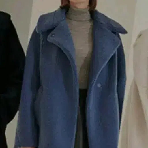 [BUNJANG] TAHARI Teddy Fur Jacket Blue / 타하리 TAHARI 테디 퍼자켓 하프코트 뽀글이 블루