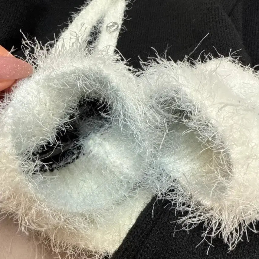 [BUNJANG] DIAGONAL Black Cropped Cardigan / (마지막가격)다이애그널 블랙 트리밍 크롭 가디건