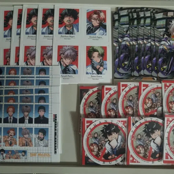 [BUNJANG] PhantomBusters 1st Edition Photocard Sticker Postcard / 팬버스 팬텀버스터즈 1권 초판 특전 부록 체키풍 포카 스티커 증사 엽서