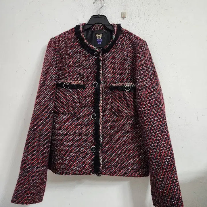 [BUNJANG] Anna Sui Tweed Jacket (Red/Black) / 안나수이 트위드 자켓 레드 블랙