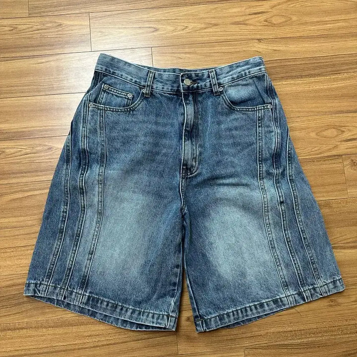 [BUNJANG] Intempo Mood Bermuda Pants Water Blue / 인템포무드 트리플 컷 버뮤다 팬츠 워터블루