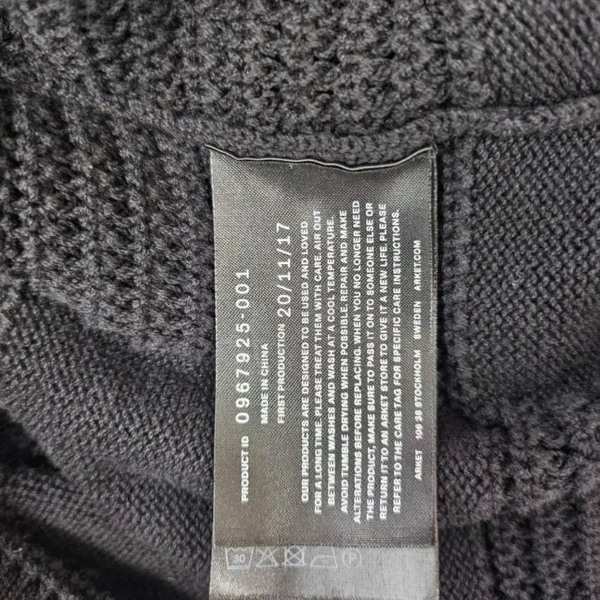 [BUNJANG] Arket Men's Check Pattern Knit Cardigan Black XS / 아르켓 남성 체크 패턴 니트 가디건 블랙 xs