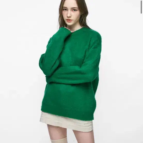 [BUNJANG] Takeasy Brush Knit Green Sweater / 테이크이지 브러쉬 니트 그린