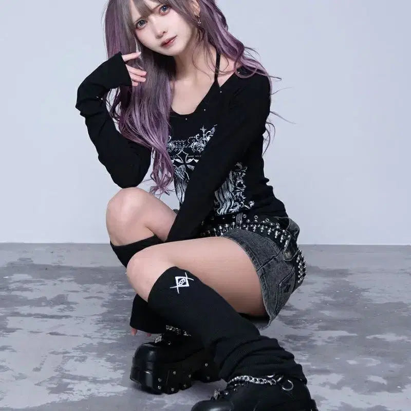 [BUNJANG] REFLEM Layered Long T-shirt / REFLEM 레플렘 캐미솔 레이어드 롱 티셔츠