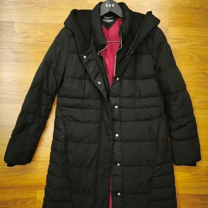 [BUNJANG] Tommy Hilfiger Hooded Long Padded Jacket Black / 타미힐피거 후드 롱패딩 블랙
