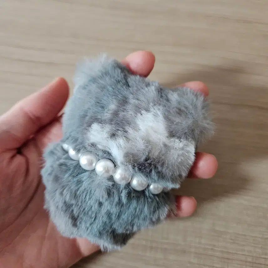 [BUNJANG] Gray Mackerel Tabby Cat Keychain with Heart Pendant / [새상품] 그레이 고등어 태비 고양이 키링