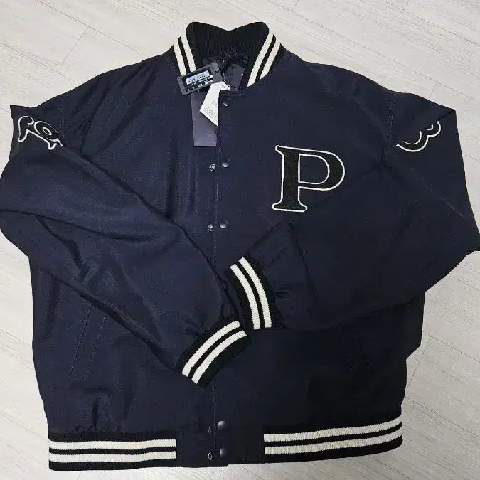 [BUNJANG] Prada Mohair Wool Bomber Varsity Jacket Navy / [S] 24FW 프라다 모헤어 울 봄버 바시티 자켓 패치 네이비