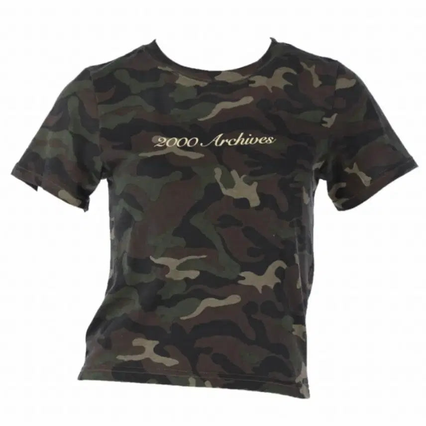 [BUNJANG] 2000 Archives Camo Baby Tee / 2000아카이브스 카모 베이비 티