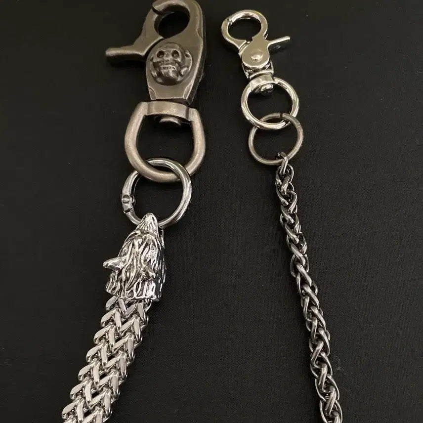 [BUNJANG] Skull Pants Chain / 롱&amp;숏 스컬 바지 체인