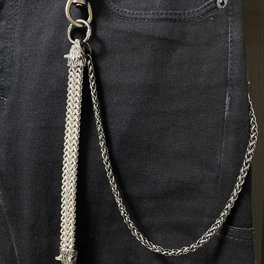 [BUNJANG] Skull Pants Chain / 롱&amp;숏 스컬 바지 체인