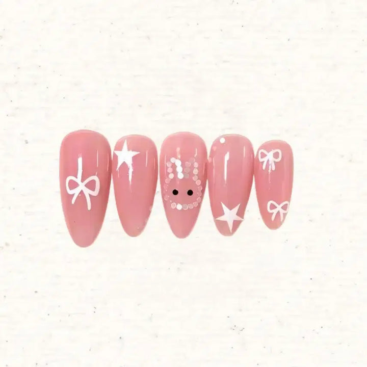 [BUNJANG] Pink Bunny Nail Tips / 핑크 버니 네일팁