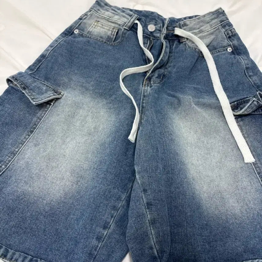 [BUNJANG] Hotten Vintage Cargo Denim Bermuda Shorts / 핫텐 빈티지 카고 데님 버뮤다 반바지