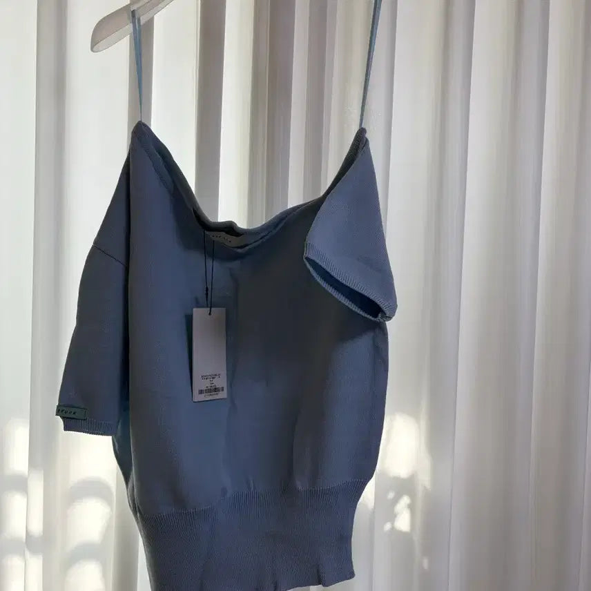 [BUNJANG] InstantFunk Half Sleeve One Shoulder Knit Top / 인스턴트펑크 하프슬리브원숄더니트 블루