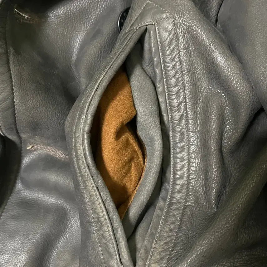 [BUNJANG] RRL Buffalo Leather Pea Coat / rrl 버팔로 가죽 피코트