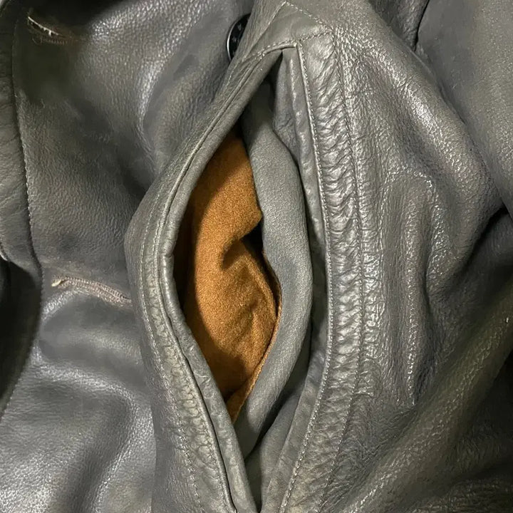 [BUNJANG] RRL Buffalo Leather Pea Coat / rrl 버팔로 가죽 피코트