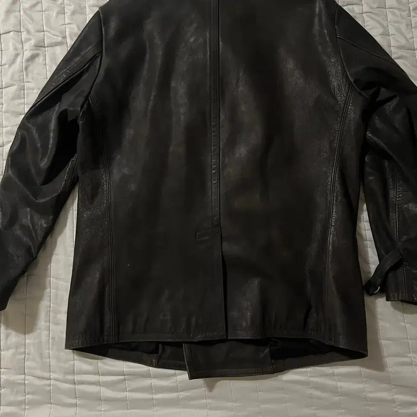 [BUNJANG] RRL Buffalo Leather Pea Coat / rrl 버팔로 가죽 피코트