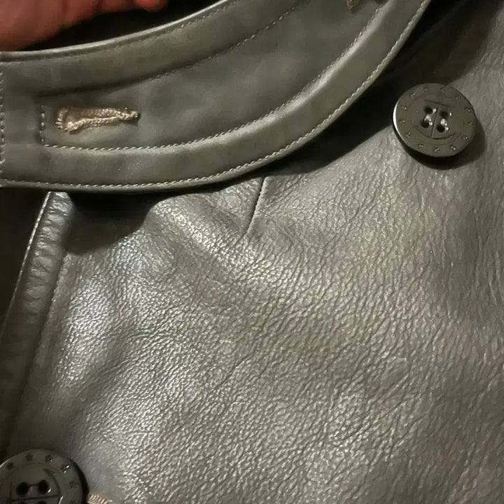 [BUNJANG] RRL Buffalo Leather Pea Coat / rrl 버팔로 가죽 피코트