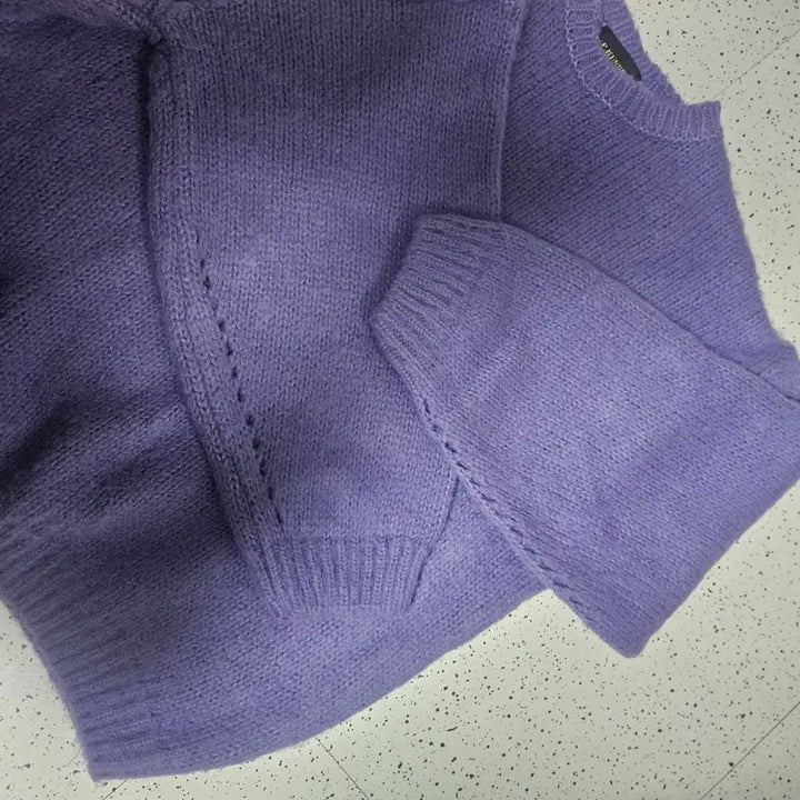 [BUNJANG] Loose Fit Volume Knit Sweater / 퍼플 롱 루즈오버핏 볼륨니트