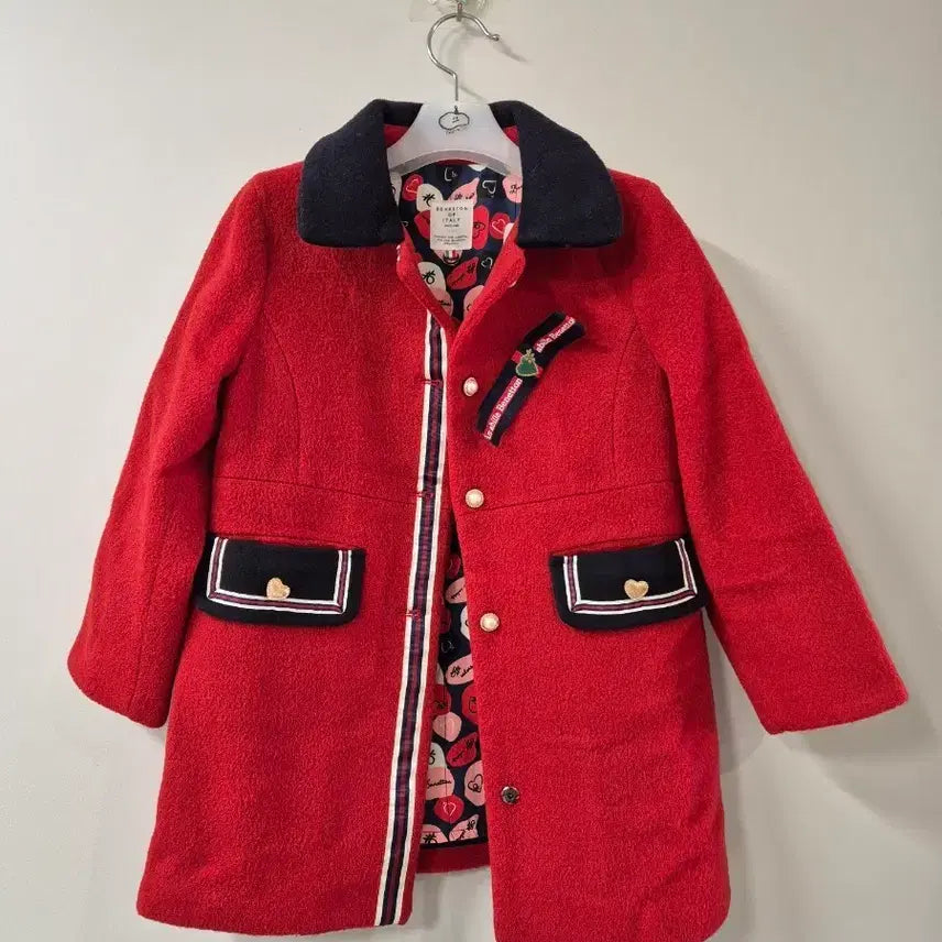 [BUNJANG] Unknown Red Coat 120 / 베네통 레드 코트 120