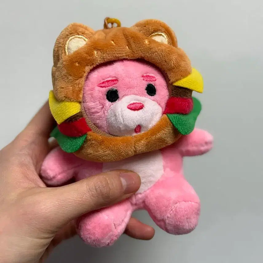 [BUNJANG] Bellygom Pink Bear Hamburger Keyring / 벨리곰 밸리곰 핑크 곰돌이 햄버거 키링 인형