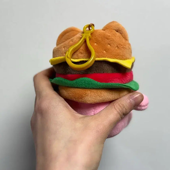 [BUNJANG] Bellygom Pink Bear Hamburger Keyring / 벨리곰 밸리곰 핑크 곰돌이 햄버거 키링 인형