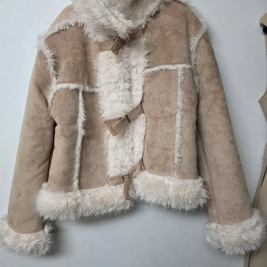 [BUNJANG] Suede Mustang Fur Jacket / 새상품 도매택 스웨이드 무스탕 퍼 자켓