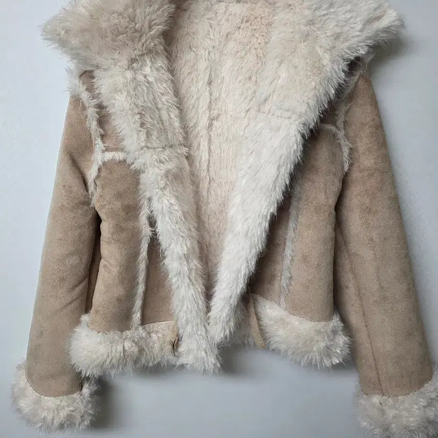 [BUNJANG] Suede Mustang Fur Jacket / 새상품 도매택 스웨이드 무스탕 퍼 자켓