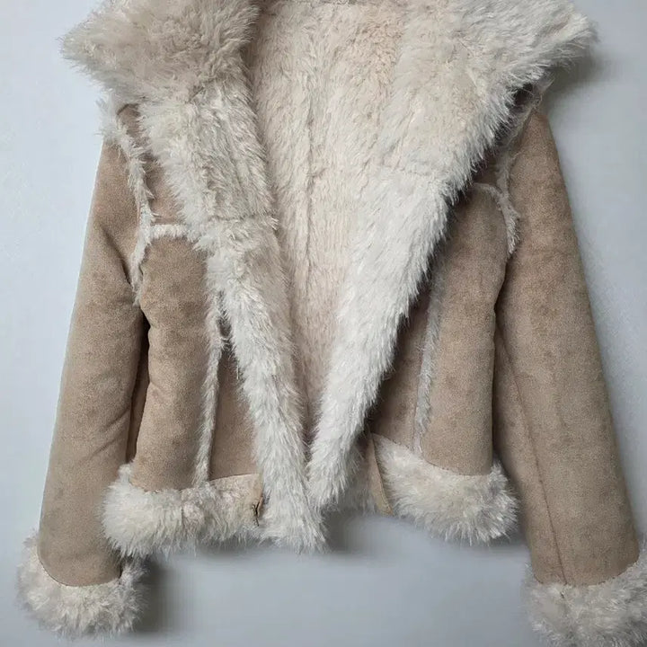 [BUNJANG] Suede Mustang Fur Jacket / 새상품 도매택 스웨이드 무스탕 퍼 자켓