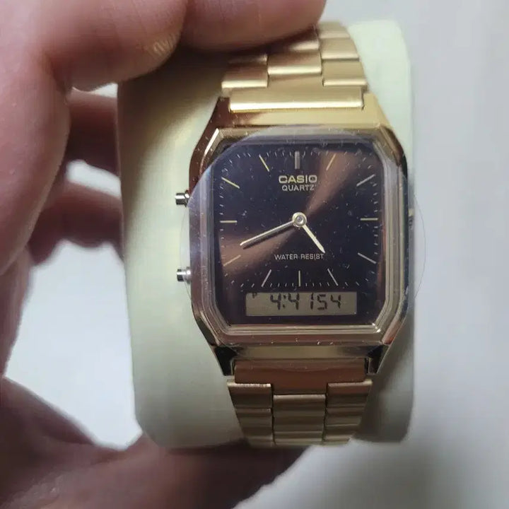 [BUNJANG] Casio AQ Gold Digital Watch / 카시오 AQ 아나디지 금장 시계 새상품
