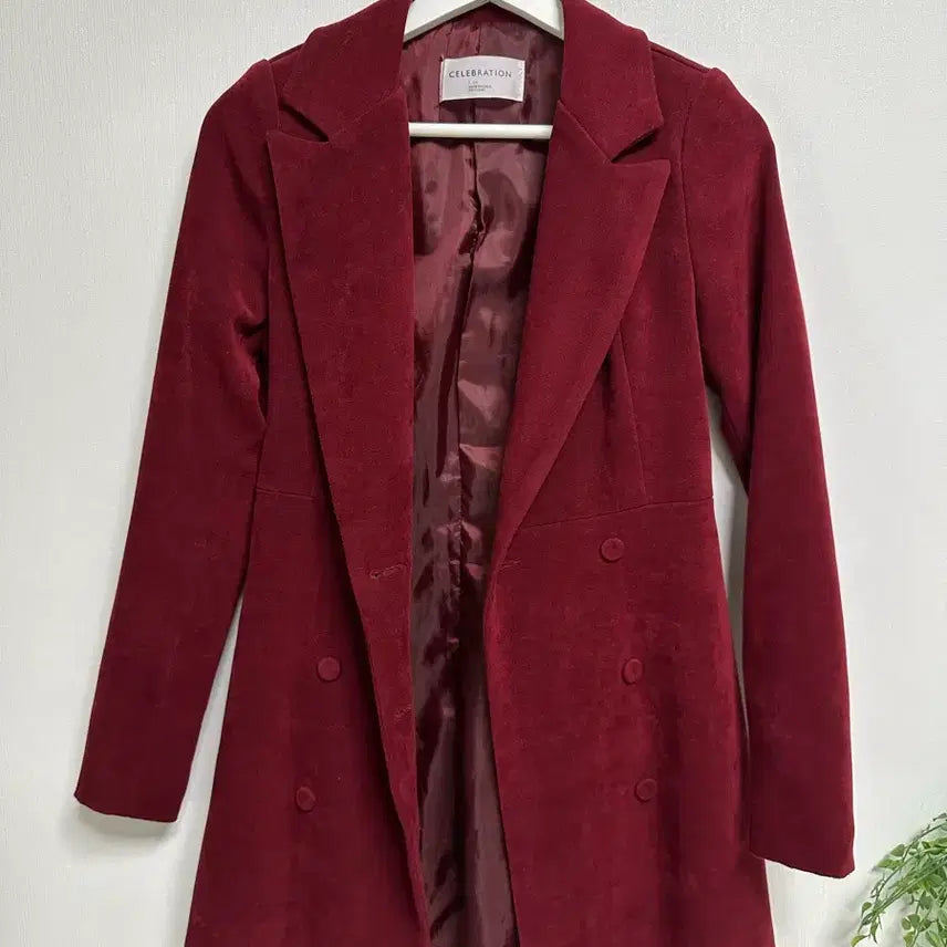[BUNJANG] Wine Red Double Button Jacket / 와인색 더블 버튼 자켓