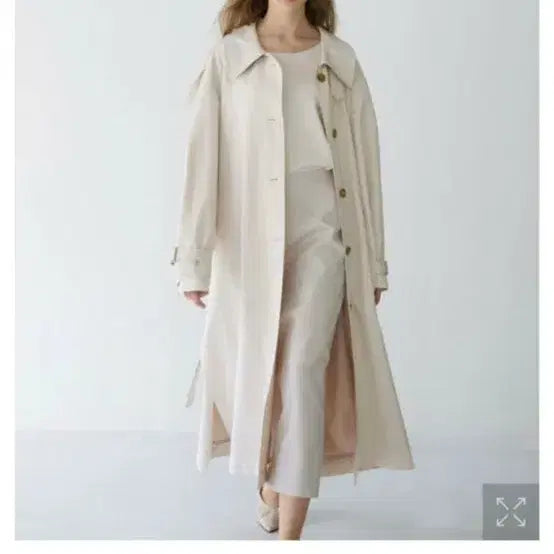 [SOLD OUT] 마론에디션 크림 A라인 싱글 트렌치코트