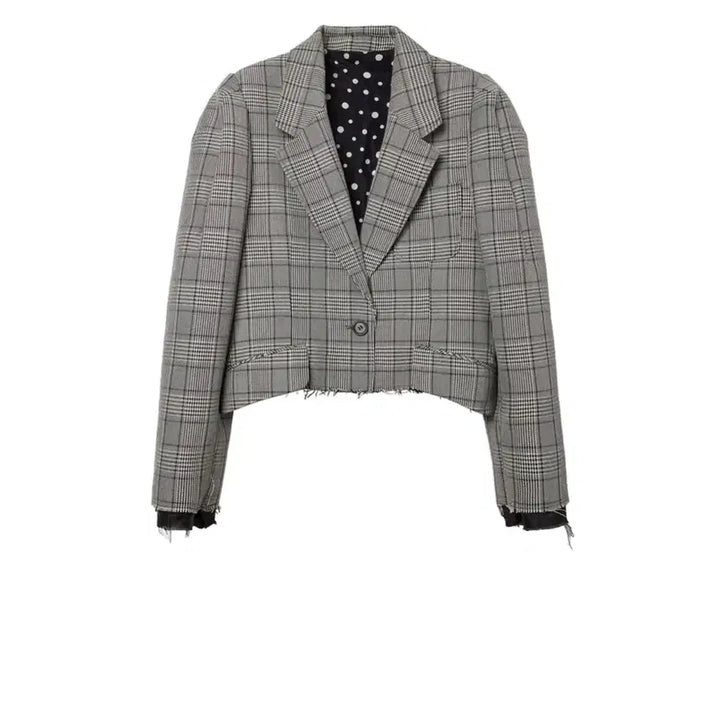 [BUNJANG] Number Project Puff Shoulder Cropped Jacket / (55)넘버프로젝트 퍼프숄더 컷팅 디테일 크롭 자켓 민트급