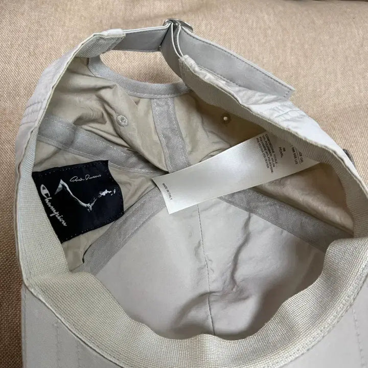 [BUNJANG] Champion x Rick Owens Beige Ball Cap / 릭오웬스 챔피언 콜라보 볼캡 (베이지)