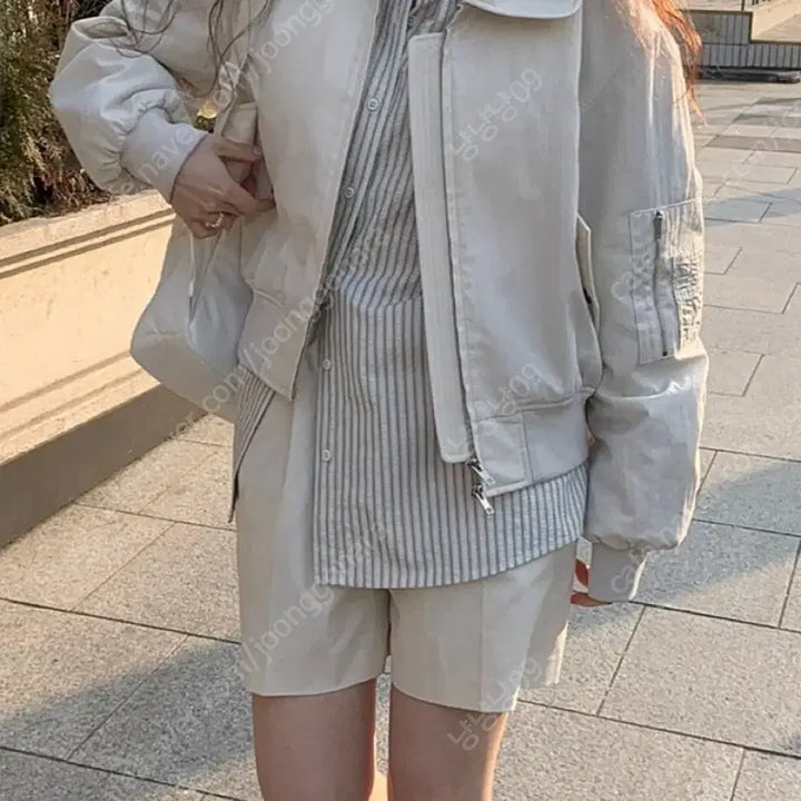 [BUNJANG] NoMelt Amelia Bomber Cream Size 2 / 새상품 노멜렛 아멜리아 보머 크림 2 사이즈