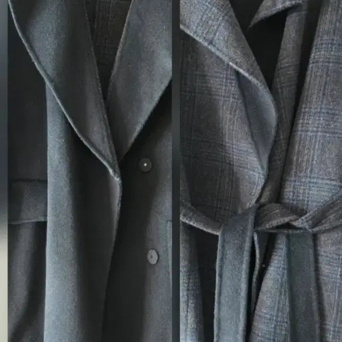 [BUNJANG] Daniel S.T.E Reversible Check Wool Coat / 블랙코트 양면 울코트 리버시블 체크코트 핸드메이드