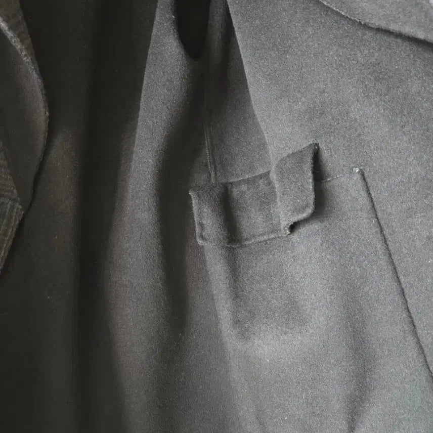 [BUNJANG] Daniel S.T.E Reversible Check Wool Coat / 블랙코트 양면 울코트 리버시블 체크코트 핸드메이드