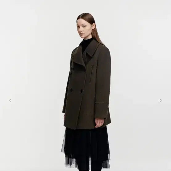 [BUNJANG] Burmula Wool Pea Coat Khaki / 버뮬라 울 피코트 카키 엔조블루스인사일런스인앤양하모니포저