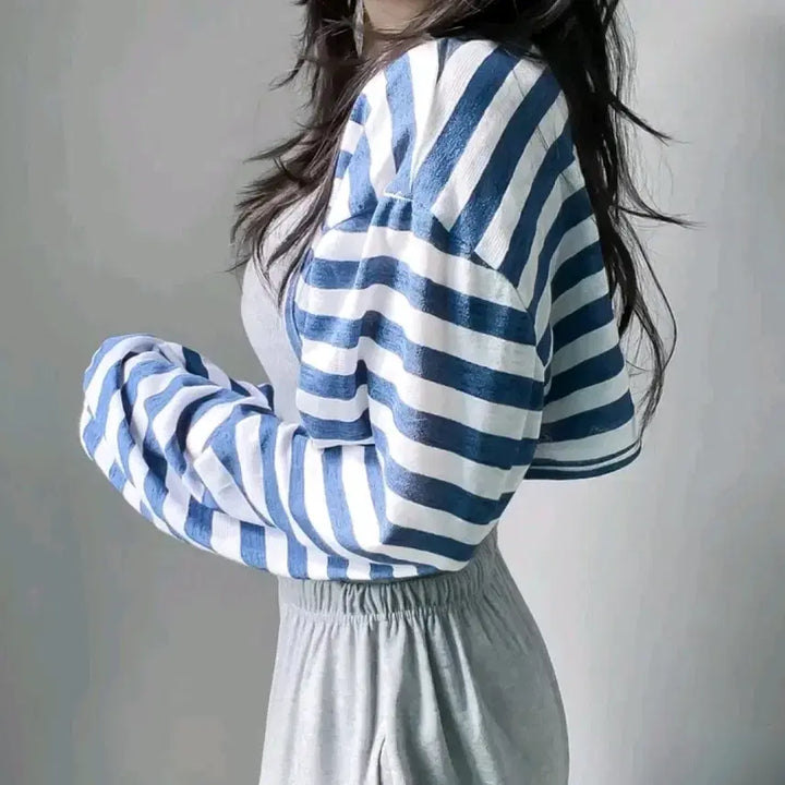 [BUNJANG] Striped Cropped Bolero Cardigan / 단가라 볼레로 크롭 가디건