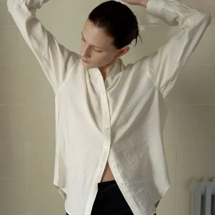[BUNJANG] Obbeige Glow Standard Shirt - Cream Ivory Blouse / 오브베이지 GLOW STANDARD SHIRTS_CREAM IVORY_O