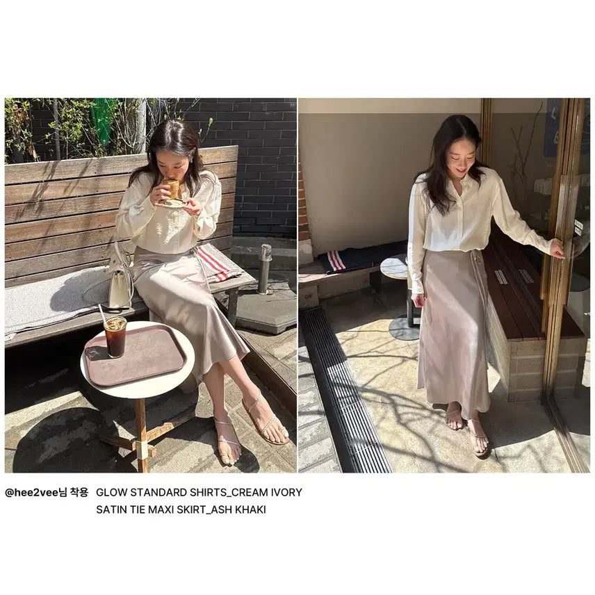 [BUNJANG] Obbeige Glow Standard Shirt - Cream Ivory Blouse / 오브베이지 GLOW STANDARD SHIRTS_CREAM IVORY_O